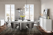 White gloss Spain-made dining table in wave pattern by Franco Spain additional picture 3