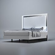 Stylish white glam style queen bed w/ light by Franco Spain additional picture 8