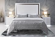 Stylish white glam style king bed w/ light by Franco Spain additional picture 3