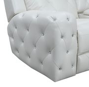 White jewel embellished white power recline sofa additional photo 2 of 10