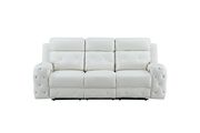 White jewel embellished white power recline sofa additional photo 3 of 10