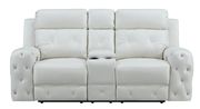 White jewel embellished white power recline sofa by Global additional picture 5