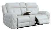 White jewel embellished white power recline sofa by Global additional picture 6