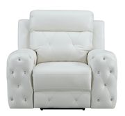 White jewel embellished white power recliner by Global additional picture 3