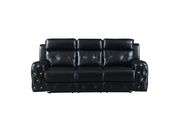 Black jewel embellished black power recline sofa by Global additional picture 2