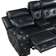 Black jewel embellished black power recline sofa by Global additional picture 12