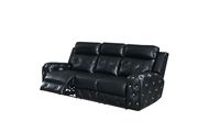 Black jewel embellished black power recline sofa by Global additional picture 3
