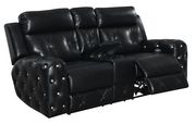 Black jewel embellished black power recline sofa by Global additional picture 5