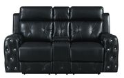 Black jewel embellished black power recline sofa by Global additional picture 6