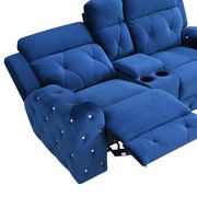 Blue jewel embellished blue power recline sofa by Global additional picture 6