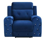 Blue jewel embellished blue power recline sofa by Global additional picture 9