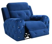 Blue jewel embellished blue power recline sofa by Global additional picture 10
