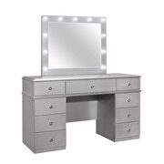 Metallic silver finish stylish vanity set in rubberwood by Global additional picture 4