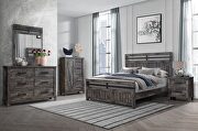 Farmhouse style gray distressed finish full size bed by Global additional picture 7