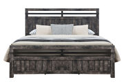 Farmhouse style gray distressed finish king bed by Global additional picture 6