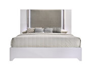 Contemporary white bed w/ light additional photo 5 of 8