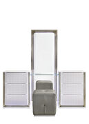 White glossy vanity + stool set by Global additional picture 5