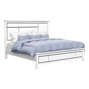 Affordable white contemporary bed w/ mirrored accents by Global additional picture 8