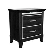 Affordable black contemporary nightstand w/ mirrored accents by Global additional picture 2