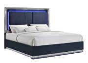 AVON NAVY BLUE QUEEN BED WITH LED by Global additional picture 12