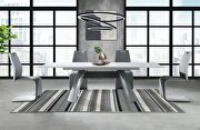 Gray / white extension contemporary dining table additional photo 2 of 10