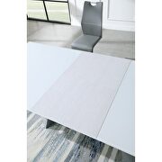 Gray / white extension contemporary dining table by Global additional picture 11