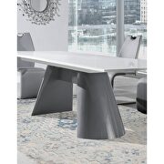 Gray / white extension contemporary dining table additional photo 3 of 10
