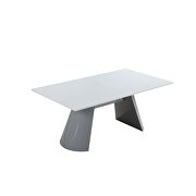 Gray / white extension contemporary dining table additional photo 4 of 10