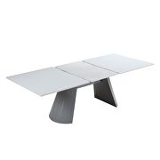 Gray / white extension contemporary dining table by Global additional picture 7