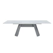 Gray / white extension contemporary dining table by Global additional picture 8