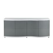 Gray / white extension contemporary dining table by Global additional picture 10