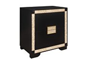 Glam style night stand in black/gold finish w/ crystals by Global additional picture 2