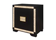 Glam style night stand in black/gold finish w/ crystals by Global additional picture 3