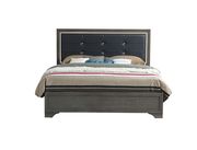 Simple light gray wood veener platform bed by Global additional picture 4