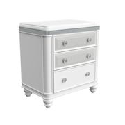 Elegant white / silver chic style nightstand by Global additional picture 2