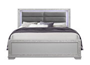 Glam style silver bed w/ led lights and crystals by Global additional picture 2