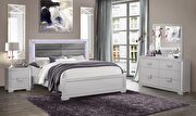 Glam style silver full bed  w/ led lights and crystals by Global additional picture 3