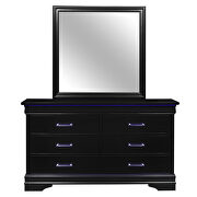 Rubberwood casual style black dresser by Global additional picture 3