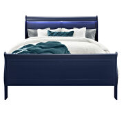 Rubberwood casual style blue slat full bed by Global additional picture 7