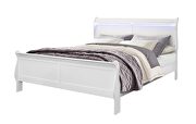 Rubberwood casual style white slat queen bed by Global additional picture 2