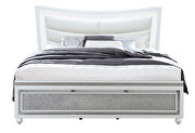 White queen bed with crystals and led in glam style by Global additional picture 4