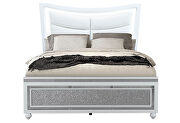 White queen bed with crystals and led in glam style by Global additional picture 5
