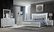 White king bed with crystals and led in glam style by Global additional picture 4