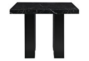 Black faux marble top dining table in counter height by Global additional picture 3