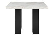 White faux marble top dining table in counter height by Global additional picture 2