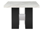 White faux marble top dining table in counter height by Global additional picture 3