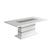 Silver glitter glam style white dining table by Global additional picture 2