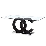 Glass top black/chrome base contemporary dining table by Global additional picture 2