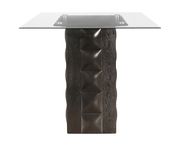 Grey square glass top brown bar table by Global additional picture 2