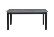Gray faux marble / black dining table in casual style by Global additional picture 3
